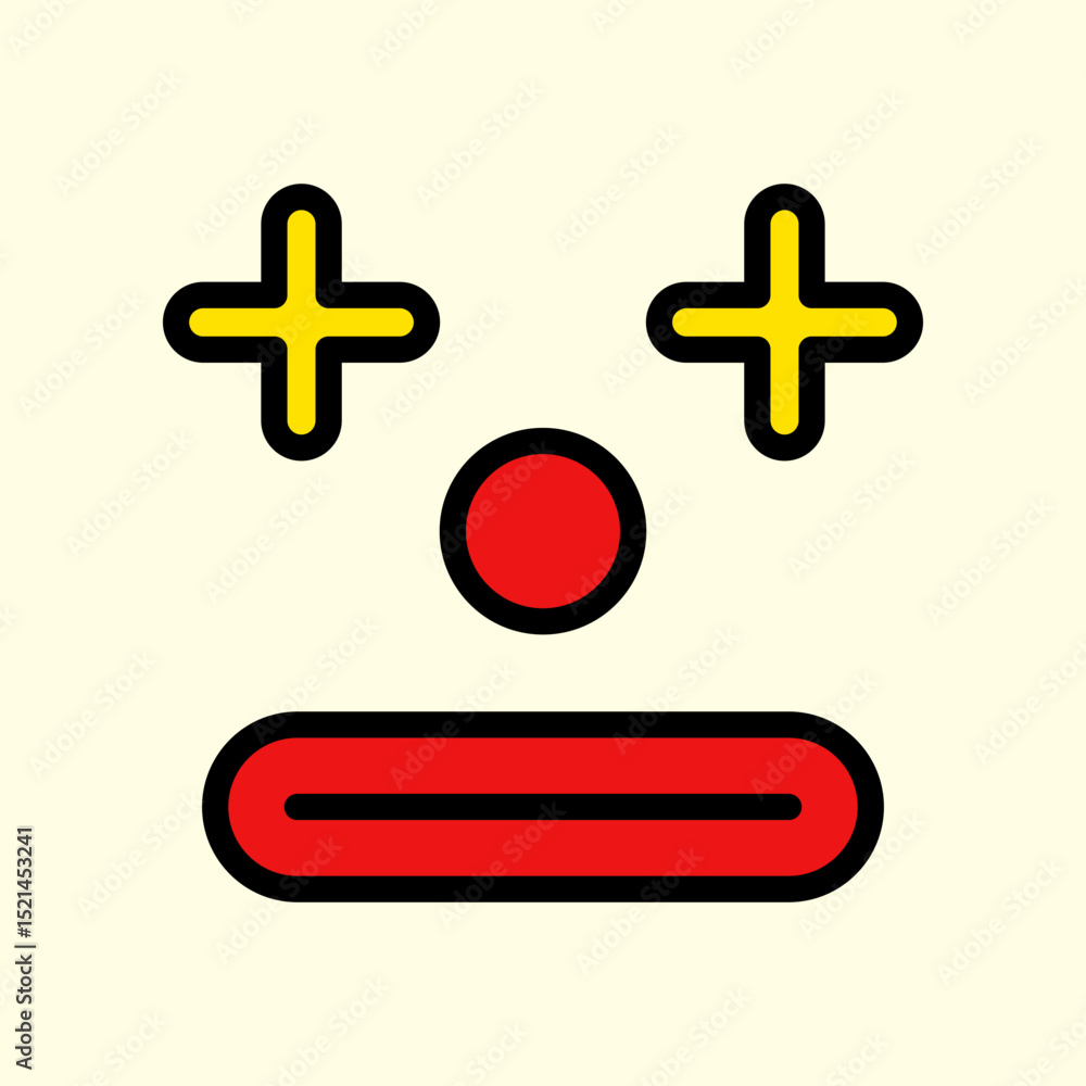 Obraz premium Minimalistic Clown Face Illustration with Bright Colors