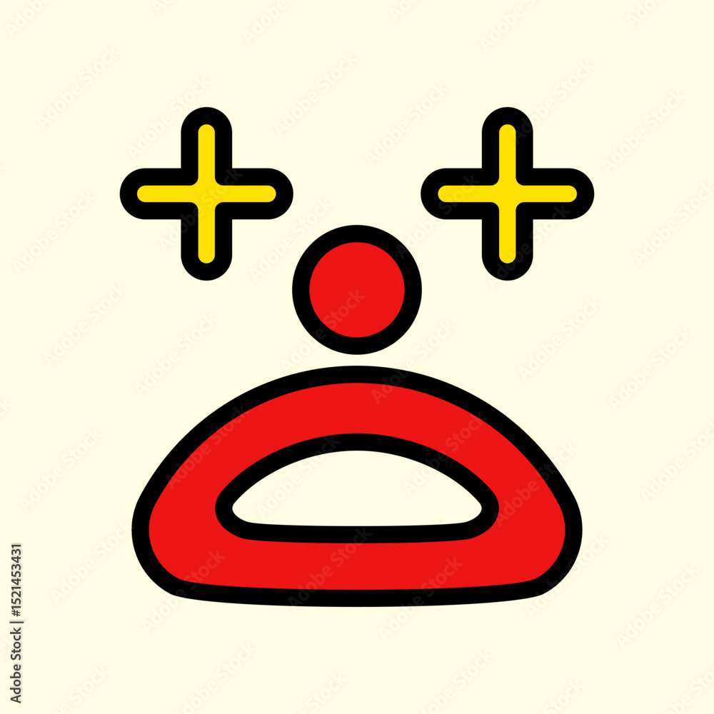 Fototapeta premium Vector Illustration of Clown Face Expression Representing Excitement and Happiness in Vibrant Colors