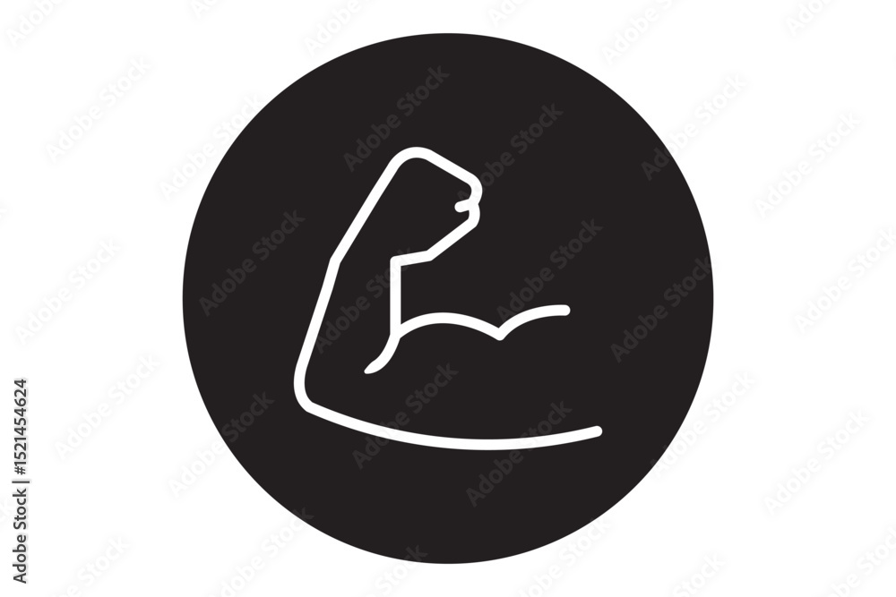 Flexing arm, linear style icon. strength and muscle building. Editable stroke. Muscle arm icon. Muscular arm logo. Flexing biceps symbol. Flexing arm, linear style icon. strength and muscle building. Editable stroke. Muscle arm icon. Muscular arm logo. Flexing biceps symbol.