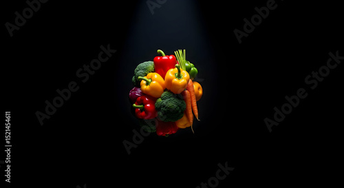 Vibrant Vegetables Isolated On Black Create a Dramatic Food Still Life