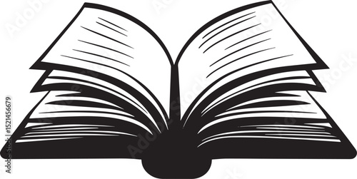 Flat Book Icon Design A straightforward black vector illustration depicting a book, ideal for use in various digital applications.