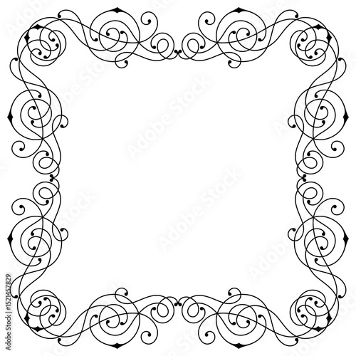 Line curl frame. Modern decorative linear background.