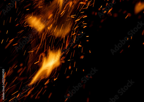 A black background with orange sparks