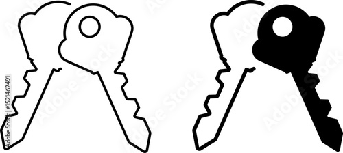 key icon set. House security sign symbol. Password symbol. Door key hole icons. Home protection sign. privacy symbols
