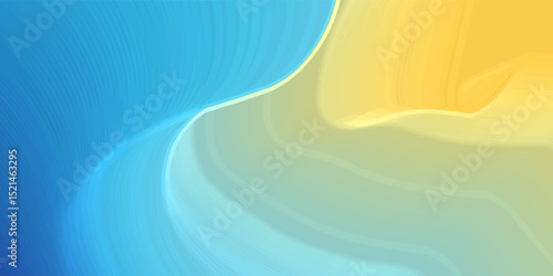 Abstract blurred gradient mesh background in blue and yellow colors of national flag of Ukraine. Poster or banner template.