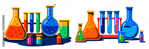 test tubes with colored liquid