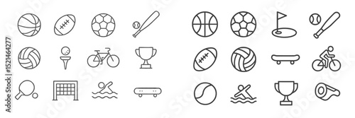 Various sports icons representing popular activities like basketball, soccer, and cycling in a fun and engaging design