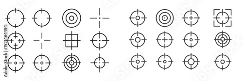 Collection of various target symbols and crosshairs in different styles for design purposes