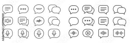 Icons representing communication methods and messaging platforms in a modern design arrangement