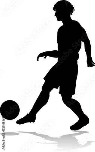 A soccer or football player male silhouette man