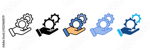 Hand With Gear Icon Element For Design