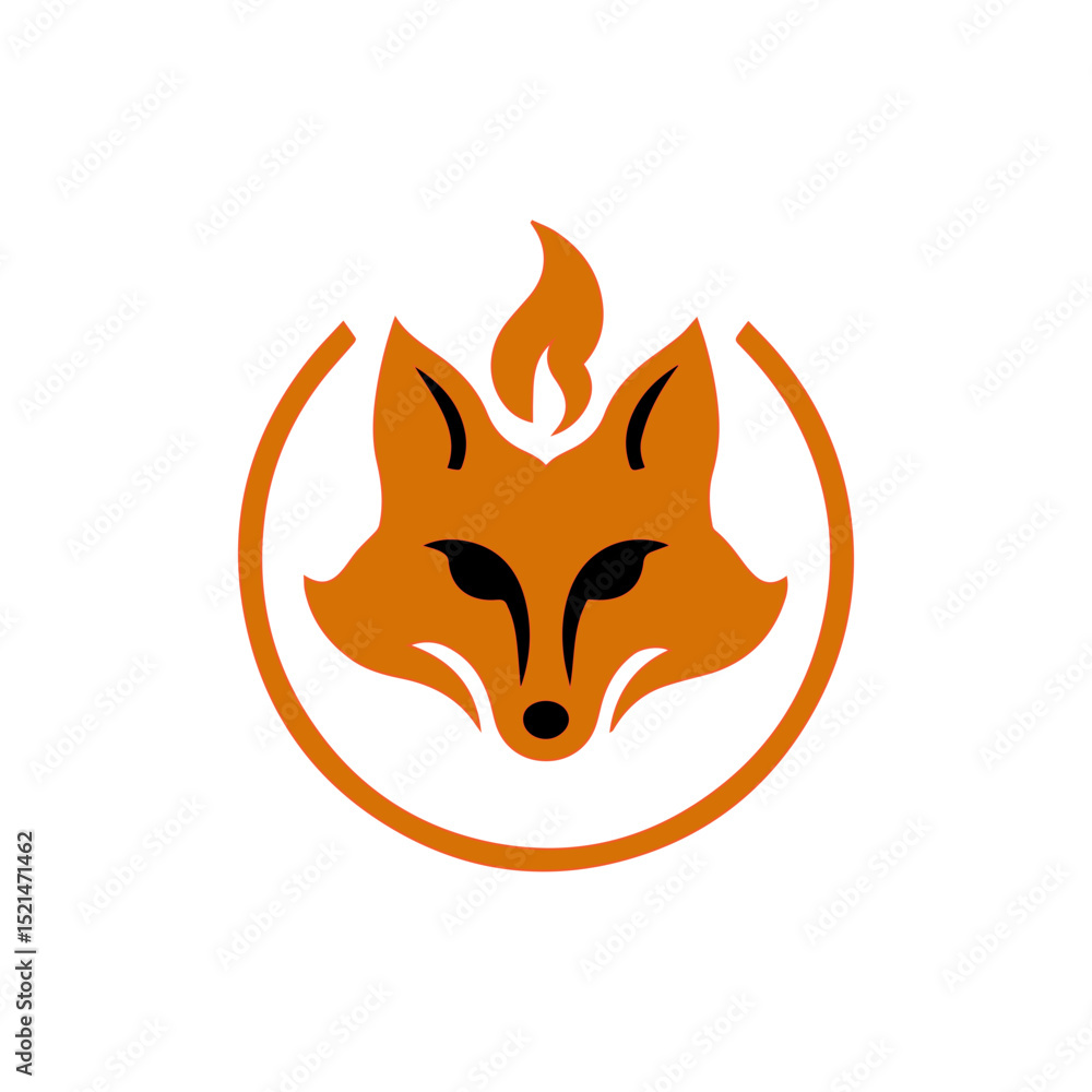 Obraz premium fire fox logo. modern animal emblem