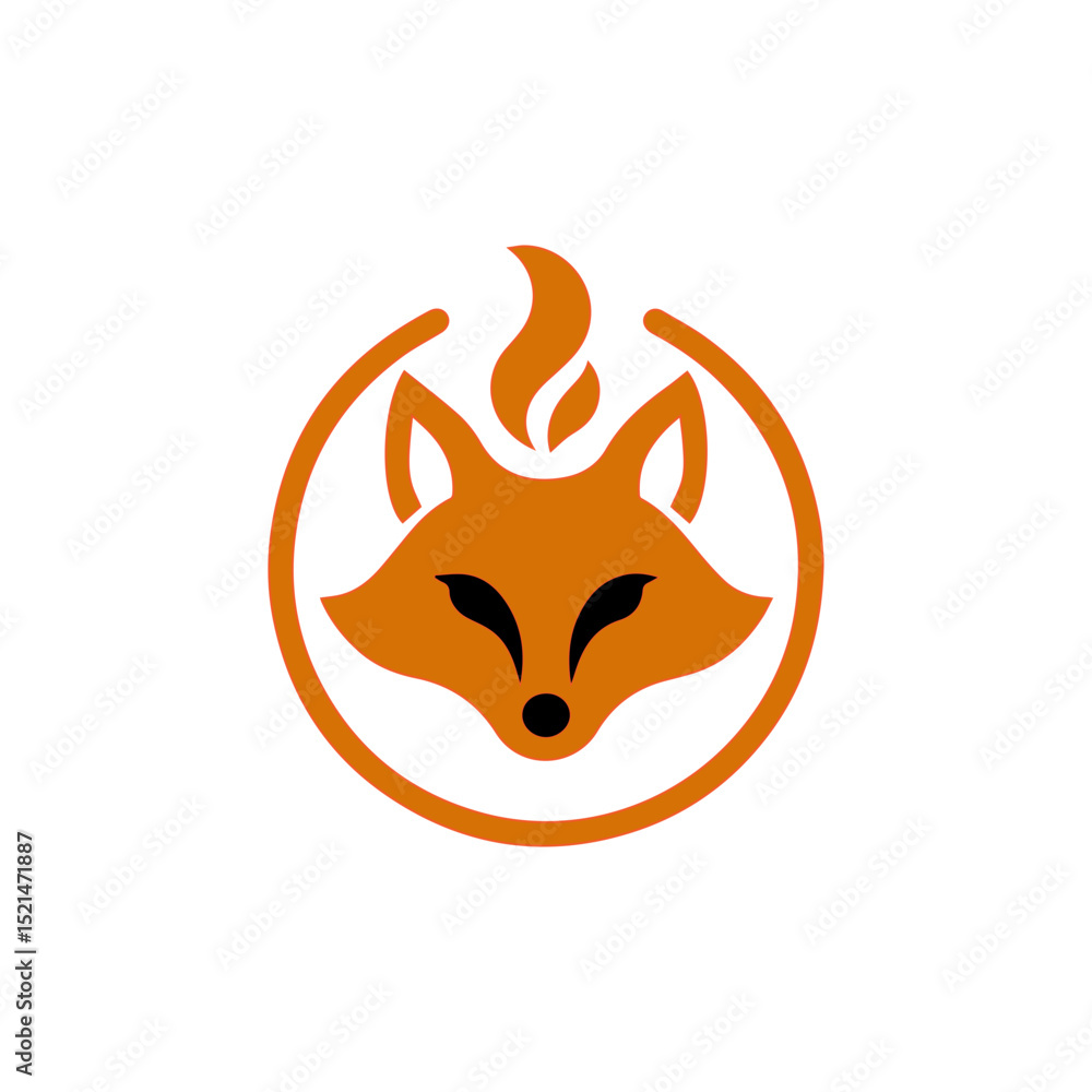 Obraz premium fire fox logo. modern animal emblem