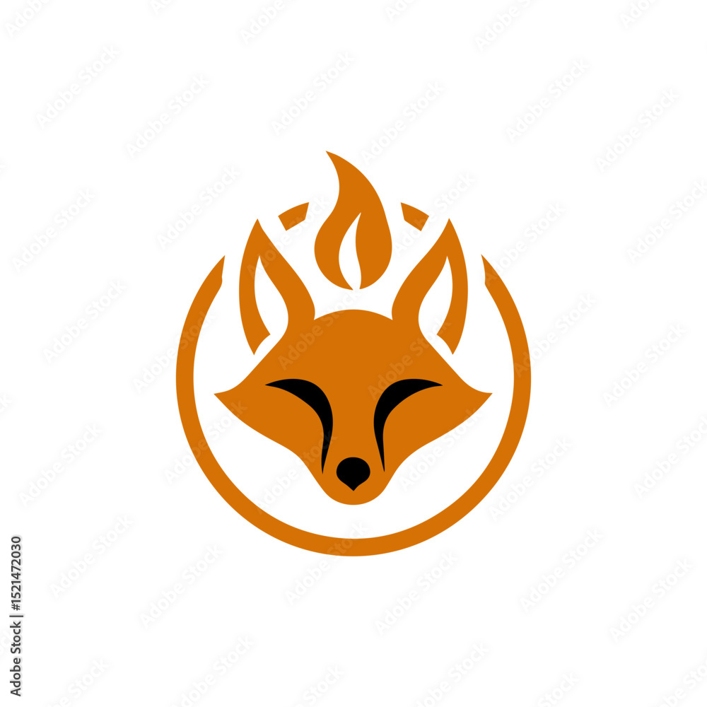 Obraz premium fire fox logo. modern animal emblem