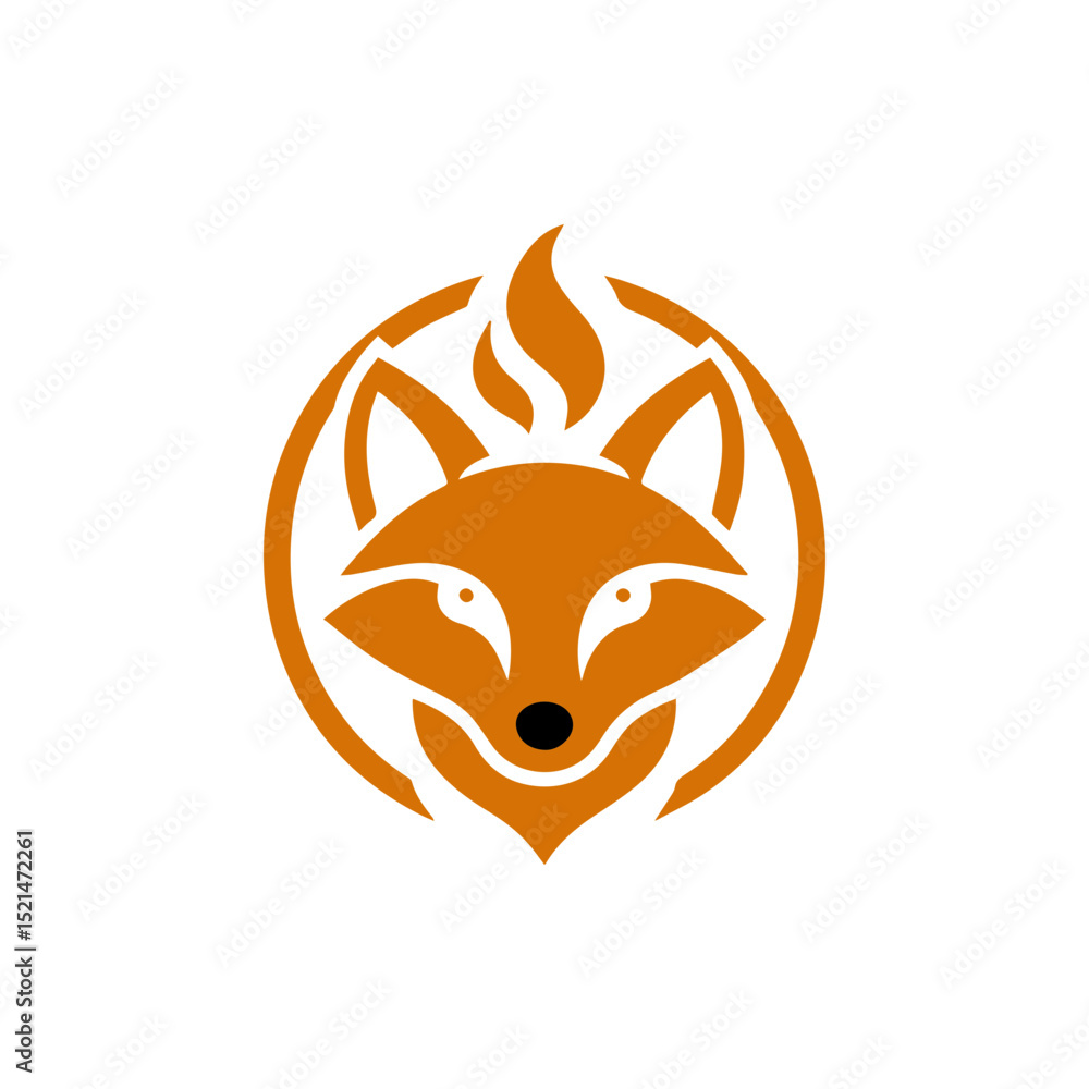 Obraz premium fire fox logo. modern animal emblem