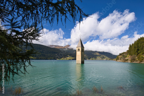 The flooded church tower in Lake Resia.