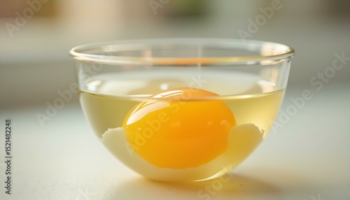 Fresh Egg Yolk in Glass Bowl Cooking Ingredient
