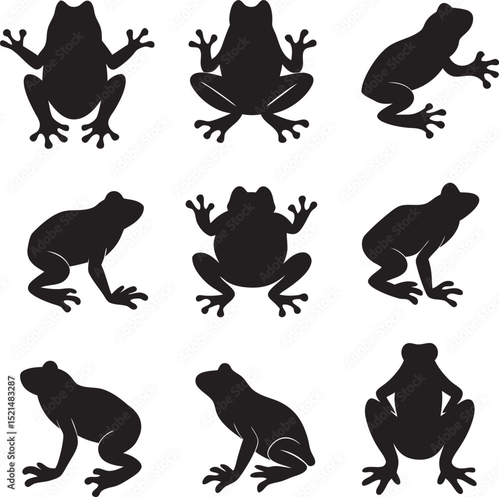 Obraz premium vector silhouettes of frog