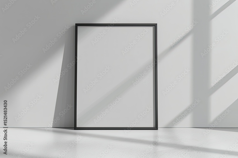 Premium Quality Picture of Minimalist Frame Mockup Leaning on the White Wall Premium Quality Picture of Minimalist Frame Mockup Leaning on the White Wall