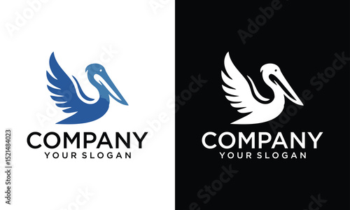Creative Pelican logo vector icon illustration, Creative Pelican logo design template