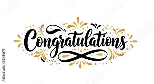 Elegant congratulations design with decorative elements for celebratory occasions vector illustration