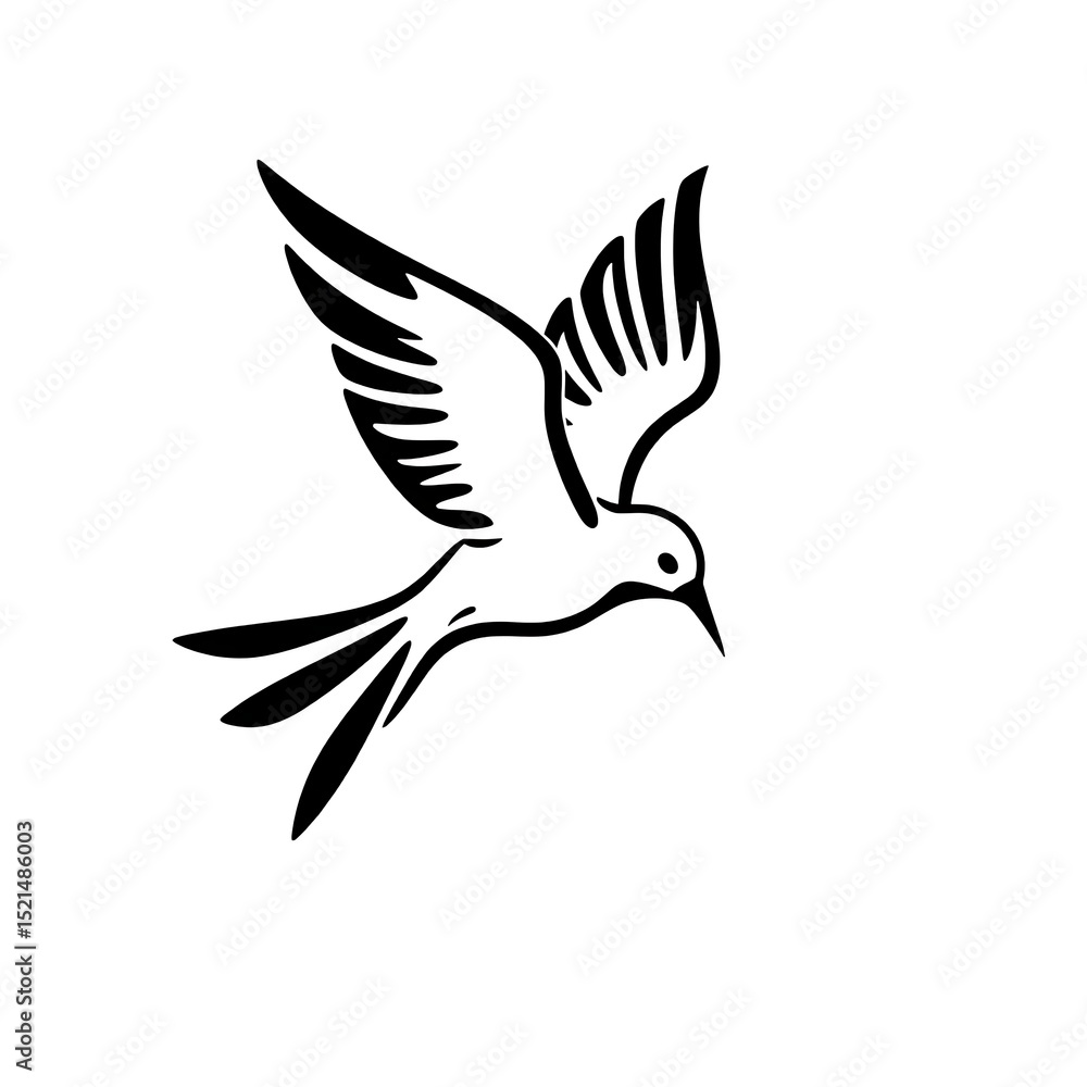 Flying bird drawing vector illustration design element for logo graphic art and tattoo concept 100 character Flying bird drawing vector illustration design element for logo graphic art and tattoo concept 100 character