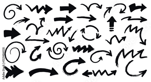 Collection of hand drawn arrows for creative design and directional concepts vector illustration