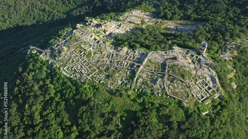 Aerial view to the ancient Thracian city of Perperikon near to Kardzhali,  Bulgaria