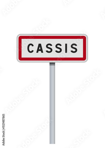 Panneau d'entrée de la ville de Cassis (Bouches du Rhône) en vectoriel