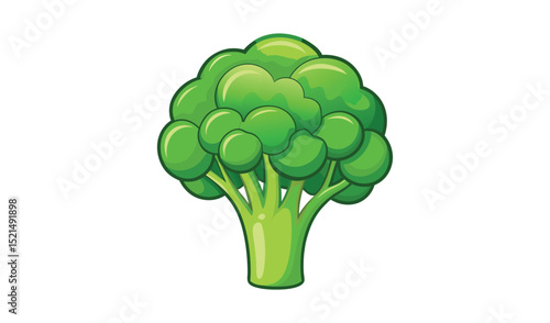 Cartoon broccoli isolated on white background