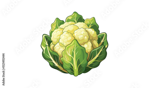 Fresh Cauliflower Vegetable Isolated on White Background