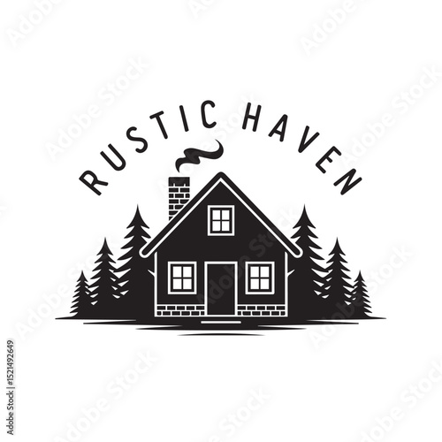 Rustic Haven: Cabin in the Woods Logo Design