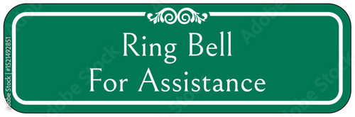 Retail store sign ring bell for assistance