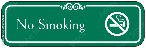 Retail store sign no smoking