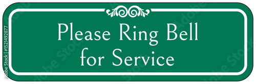 Retail store sign please ring bell for service
