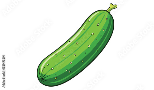 Fresh Green Cucumber Isolated on White Background