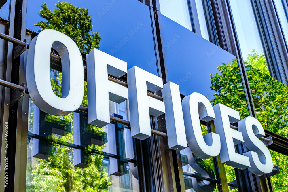 custom made wallpaper toronto digitalModern office building with a reflective facade surrounded by greenery on a bright sunny day