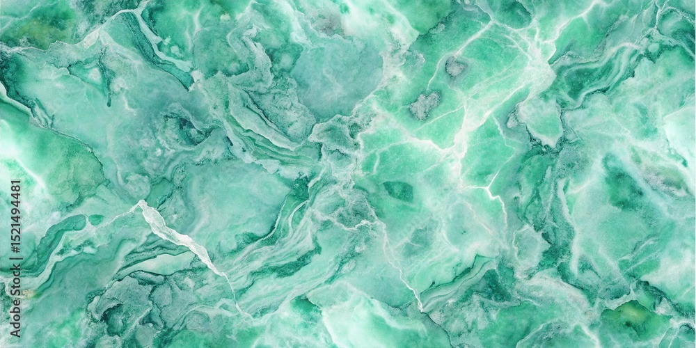 Fototapeta premium Abstract teal and white marble texture with swirling patterns and organic shapes in watercolor style background