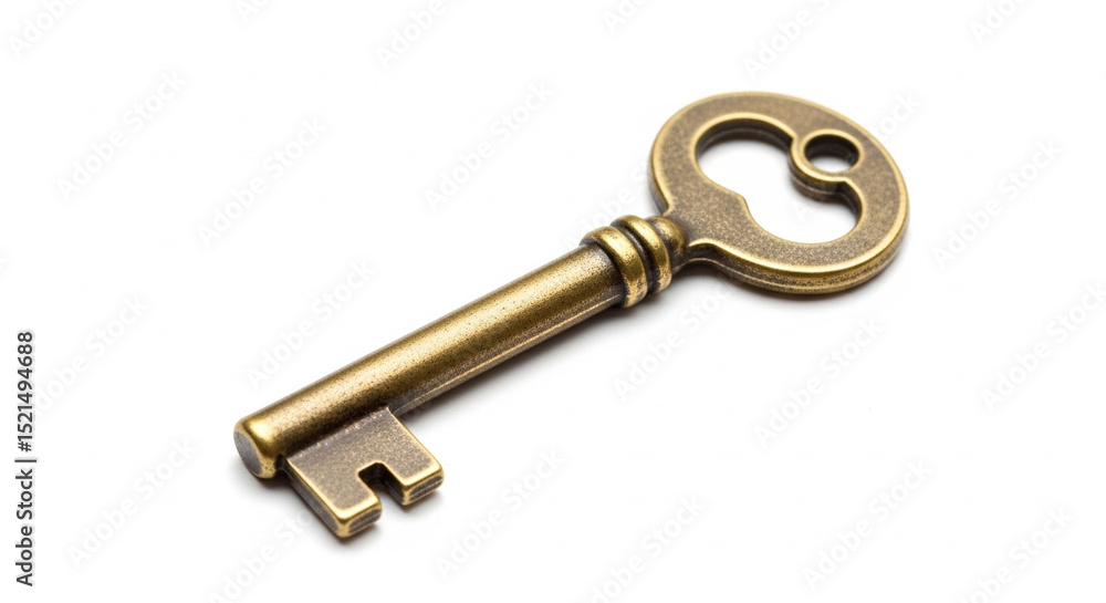 golden key on white background golden key on white background