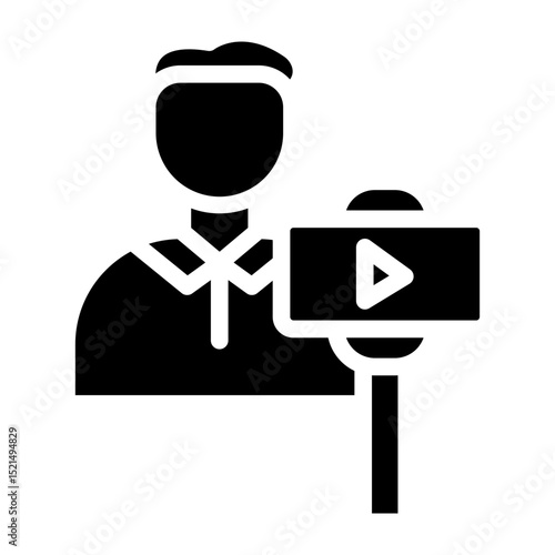 Vlogger Vector Glyph Icon Design