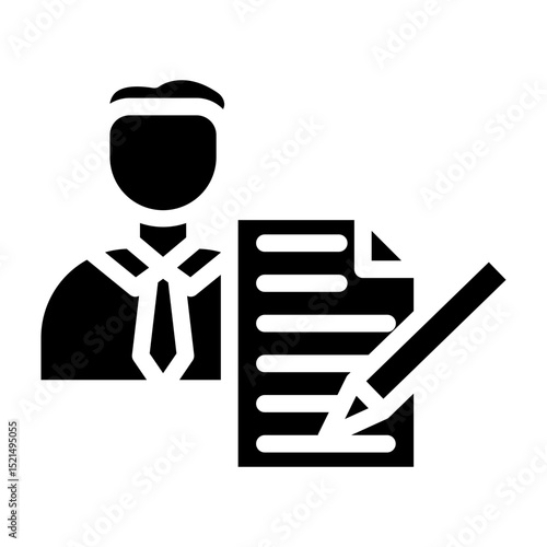 Copywriter Vector Glyph Icon Design