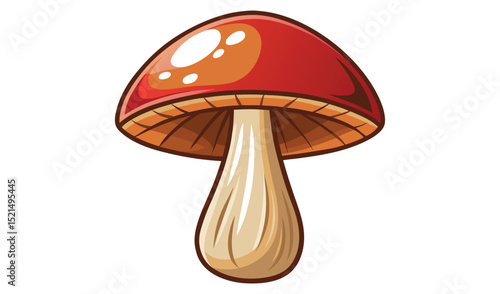 Cartoon mushroom isolated on white background