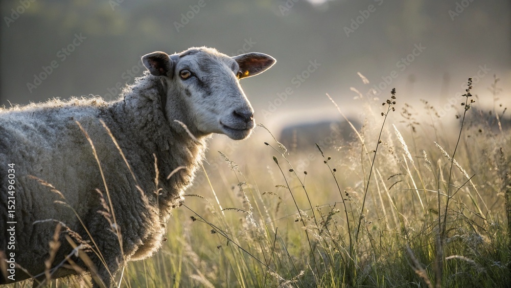 Fototapeta premium Sheep, Photo, Natural light.