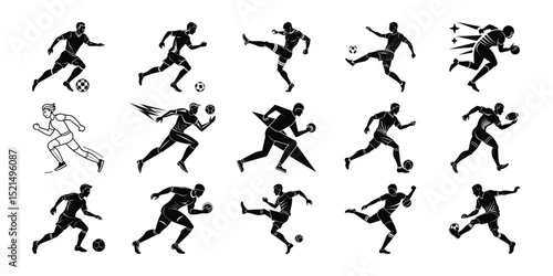Power Kicks and Dribbles Soccer Silhouettes