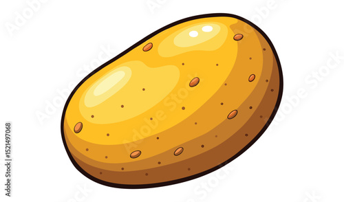 Single potato isolated on white background