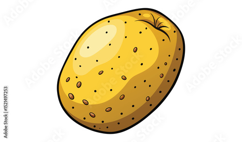 Single potato isolated on white background