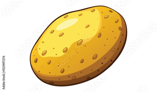 Single Potato Isolated on White Background
