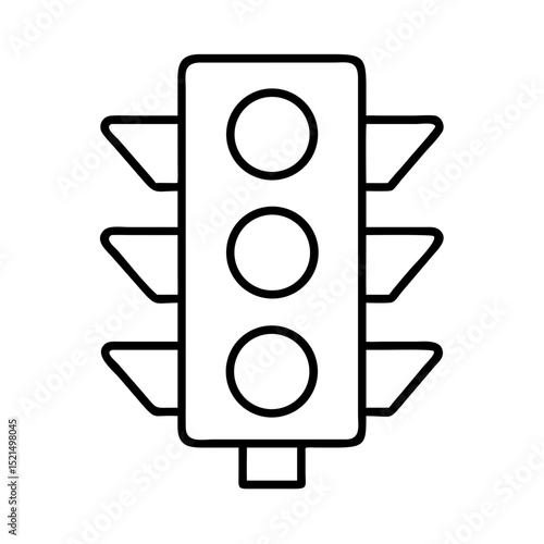 Traffic light vector icon illustration, road safety signal, transportation control symbol design element