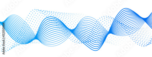 Abstract dynamic and flowing background with soft turquoise-green waveforms and dotted halftone elements. Aesthetic is futuristic, minimalistic, and technology-inspired, ideal for science, digital,