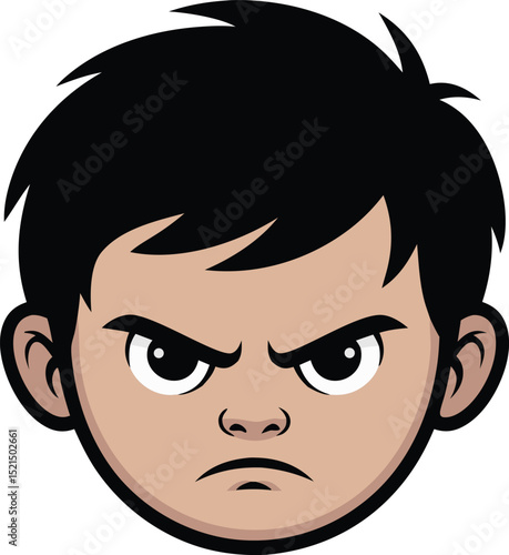 Angry face of boy